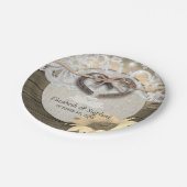 Horseshoes Burlap Lace Sunflowers Polterabend Pappteller (Schrägansicht)