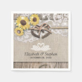 Horseshoes Burlap Lace Sunflowers Polterabend Serviette (Vorderseite)