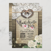 Horseshoes Heart Lace Hydrangea Junggeselinnen-Abs Einladung (Vorne/Hinten)