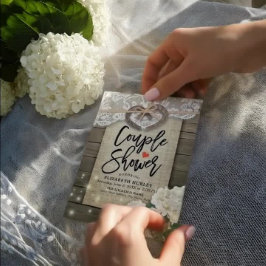 Horseshoes Hydrangea Couple Dusche Polterabend Einladung