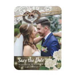 Horseshoes Hydrangea Wedding rettet das Date-Foto Magnet