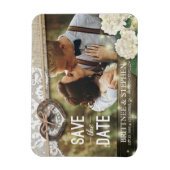 Horseshoes Hydrangea Wedding rettet das Date-Foto Magnet (Vertikal)