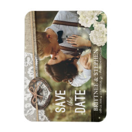 Horseshoes Hydrangea Wedding rettet das Date-Foto Magnet