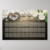 Horseshoes Hydrangea Wood Wedding Charts Poster (Vorne)