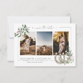 Horseshoes Kleeblatt Greenery | 3 Foto Hochzeit Save The Date