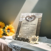 Horseshoes Lace Sunflowers Probe Dinner Einladung