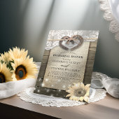 Horseshoes Lace Sunflowers Probe Dinner Einladung