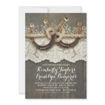 Horseshoes Lace Wood Gipskraut Rustikale Hochzeit