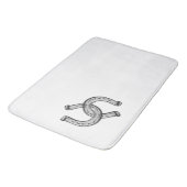 Horseshoes White Badematte (Schrägansicht)