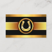 Horseshoing Gold Black Business Card Visitenkarte (Vorderseite)