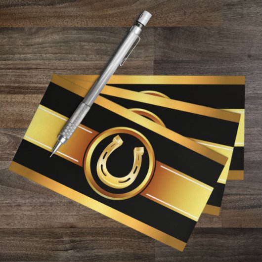Horseshoing Gold Black Business Card Visitenkarte
