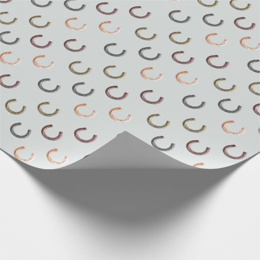 Horseshos Gemusterter Pferderennfahrer Reittier Geschenkpapier (Ecke)