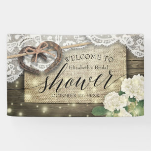 Horseshos Hydrangea Country Brautparty Willkommen Banner