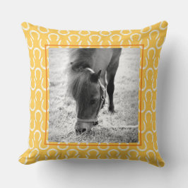 Horseshos PferdeNAME FOTO Keepake Gelb Kissen