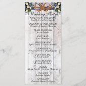 Horseshos, Ribbon & Lace - Blue Wedding Programm (Rückseite)