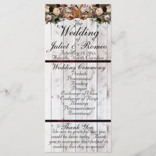 Horseshos, Ribbon & Lace - Burgundy Wedding Programm