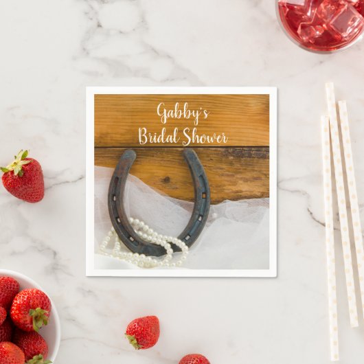 Horseshos und Perlen Western Brautparty Serviette (Beispiel)