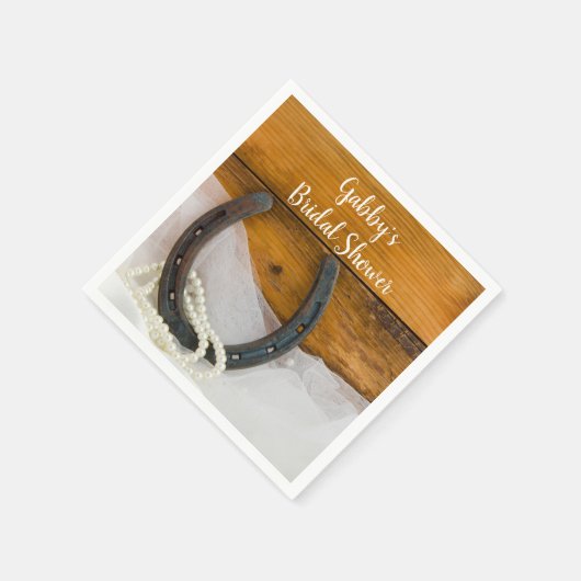 Horseshos und Perlen Western Brautparty Serviette (Ecke)