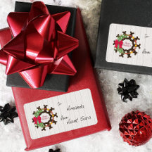 Horseshos Weihnachtsfeiertag Etikett