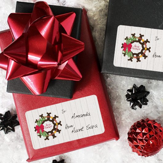 Horseshos Weihnachtsfeiertag Etikett Adressaufkleber