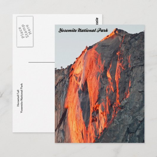 Horsetail Fall 'Feuerfall' Yosemite Postkarte (Vorne/Hinten)