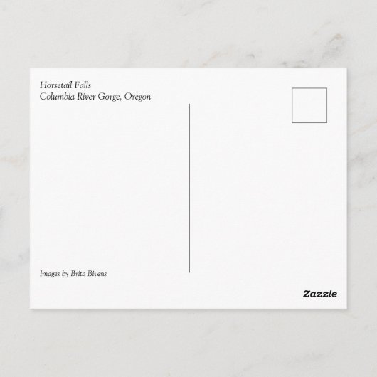 Horsetail Falls Postkarte (Rückseite)