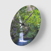 Horsetail Falls Runde Wanduhr (Winkel)