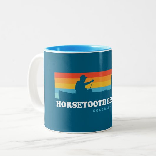 Horsetooth Reservoir Colorado Canoe Zweifarbige Tasse (Vorderseite Links)