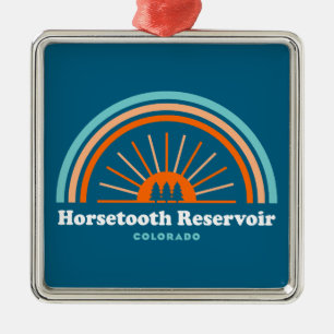 Horsetooth Reservoir Colorado Rainbow Ornament Aus Metall