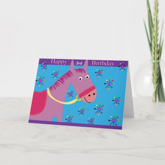 Horsey Birthday Karte (Vorderseite)