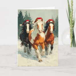  Horsey Christmas Greeting Card  Feiertagskarte