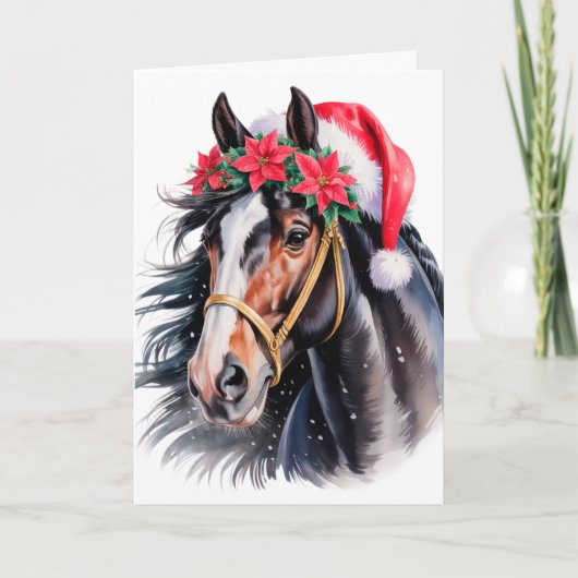 Horsey Christmas Greeting Card Feiertagskarte (Vorderseite)