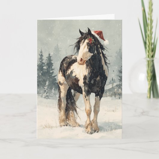Horsey Christmas Greeting Card Feiertagskarte (Vorderseite)