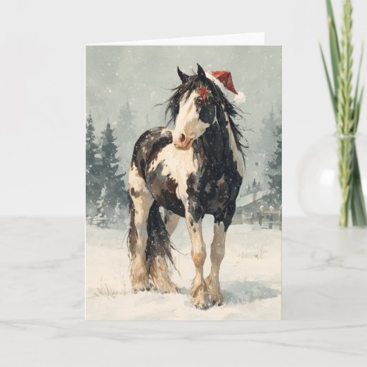 Horsey Christmas Greeting Card Feiertagskarte (Vorderseite)