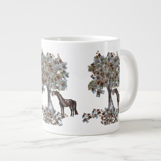 horsey Essen $ tree Diese Version hat mehr Blätter Jumbo-Tasse (Vorderseite Rechts)