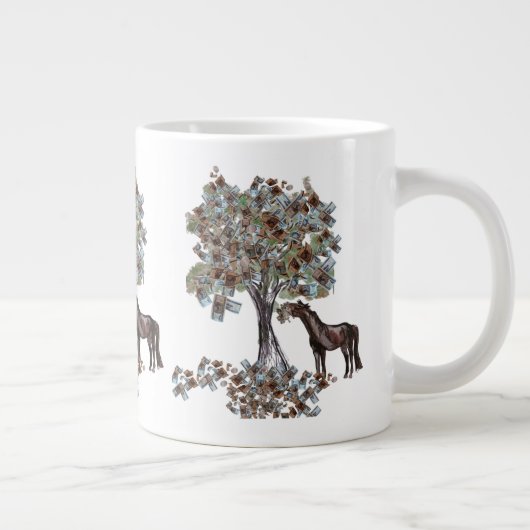 horsey Essen $ tree Diese Version hat mehr Blätter Jumbo-Tasse (Rechts)