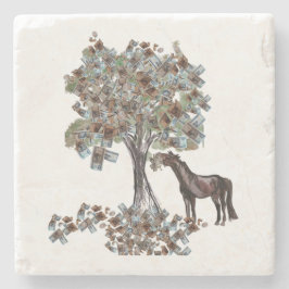 horsey Essen $ tree Diese Version hat mehr Blätter Steinuntersetzer