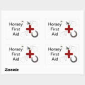 Horsey First Aid Rechteckiger Aufkleber (Blatt)