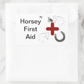 Horsey First Aid Rechteckiger Aufkleber (Tasche)