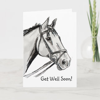 Horsey Get Well bald Karte