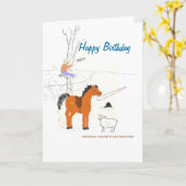 Horsey Joke Birthday Card Karte (Gelbe Blume)