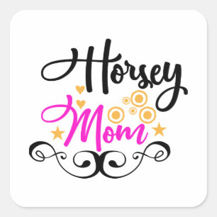 Horsey-Mama Quadratischer Aufkleber