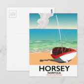 Horsey Norfolk Beach Reiseplakat Postkarte (Vorne/Hinten)