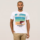 Horsey Norfolk Beach Reiseplakat T-Shirt (Vorne ganz)
