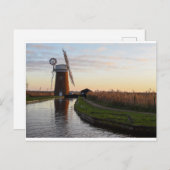 Horsey Norfolk Broads Sonnenuntergang Postkarte (Vorne/Hinten)