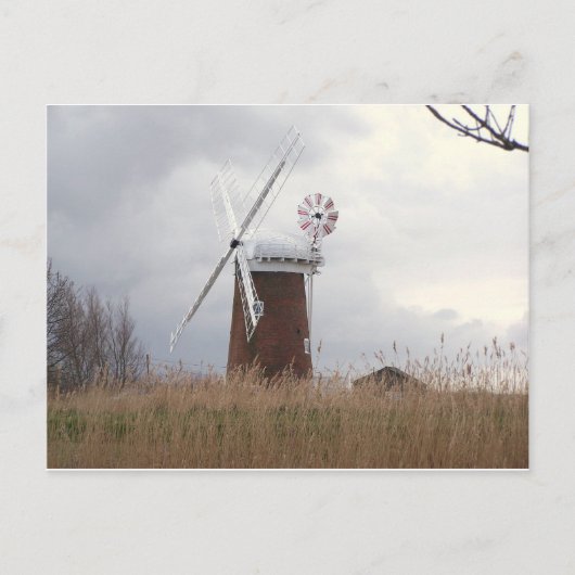 Horsey Windpumpe Norfolk Postkarte (Vorderseite)