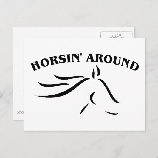 Horsin' Around Postkarte (Vorne/Hinten)
