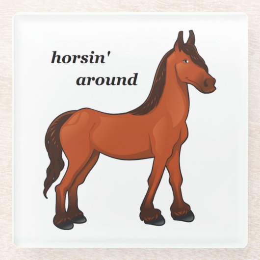 HORSIN' RUND GLASUNTERSETZER (Vorderseite)