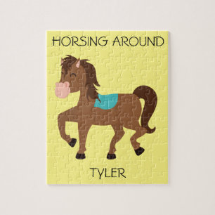 "Horsing Around" Puzzle mit individuelle Name.