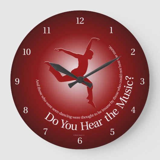 Hörst du die Musik? Große Wanduhr (Vorderseite)
